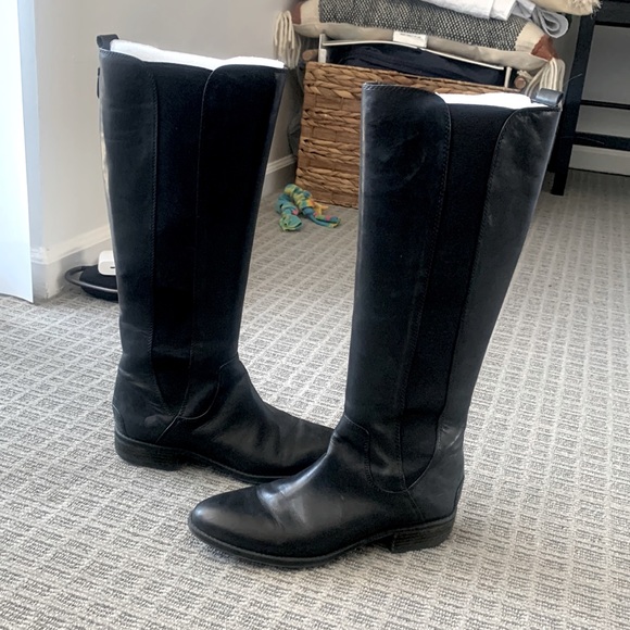 Sam Edelman black knee high leather boots, size 9 - Picture 1 of 5